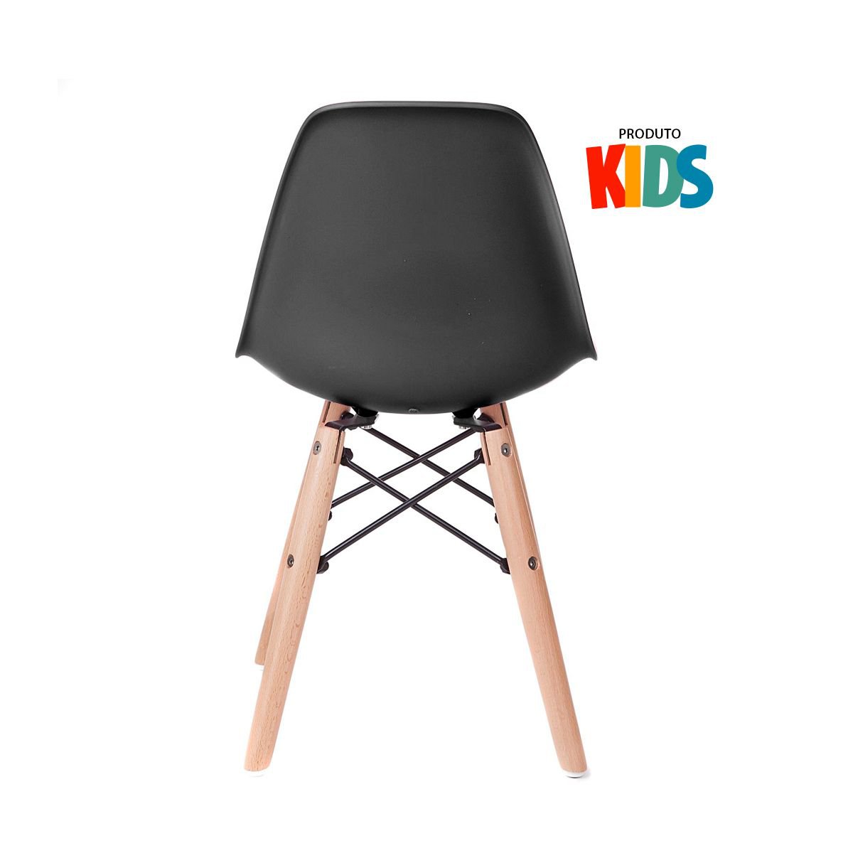 Mesa infantil + 4 cadeiras Eames Eiffel Junior Mesa branco com cadeiras preto