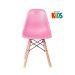 Mesa infantil + 4 cadeiras Eames Eiffel Junior Mesa branco com cadeiras rosa