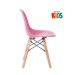 Mesa infantil + 4 cadeiras Eames Eiffel Junior Mesa branco com cadeiras rosa