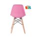 Mesa infantil + 4 cadeiras Eames Eiffel Junior Mesa branco com cadeiras rosa