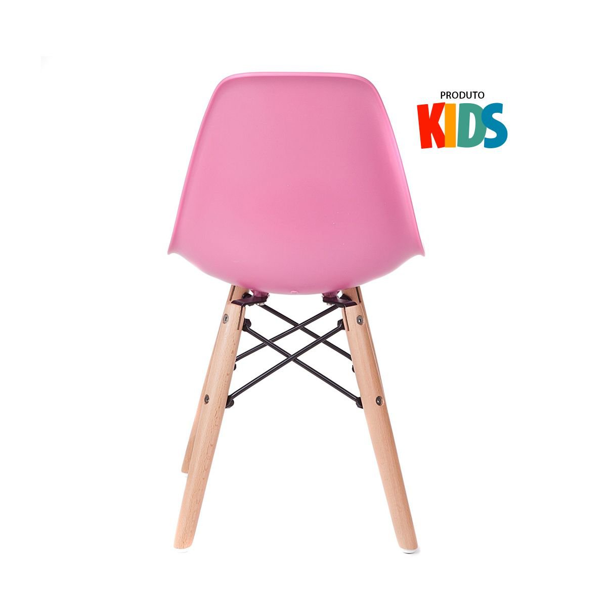 Mesa infantil + 4 cadeiras Eames Eiffel Junior Mesa branco com cadeiras rosa