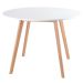 Mesa jantar cozinha redonda 100 cm + 4 cadeiras estofadas Leda Mesa branco com cadeiras rosa claro
