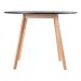Mesa jantar cozinha redonda 100 cm + 4 cadeiras estofadas Leda Mesa preto com cadeiras branco