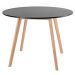 Mesa jantar cozinha redonda 100 cm + 4 cadeiras estofadas Leda Mesa preto com cadeiras preto
