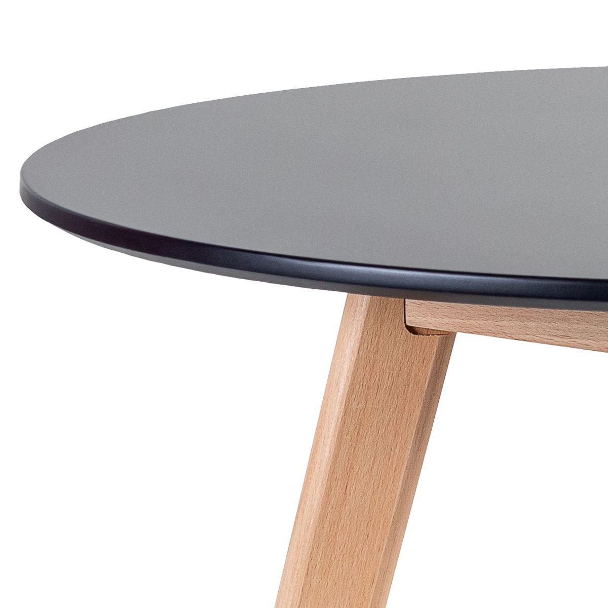 Mesa jantar cozinha redonda 100 cm + 4 cadeiras estofadas Leda Mesa preto com cadeiras preto