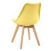 Mesa jantar cozinha redonda 70 cm + 4 cadeiras estofadas Leda Mesa branco com cadeiras amarelo