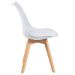 Mesa jantar cozinha redonda 70 cm + 4 cadeiras estofadas Leda Mesa branco com cadeiras branco