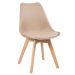 Mesa jantar cozinha redonda 70 cm + 4 cadeiras estofadas Leda Mesa branco com cadeiras nude