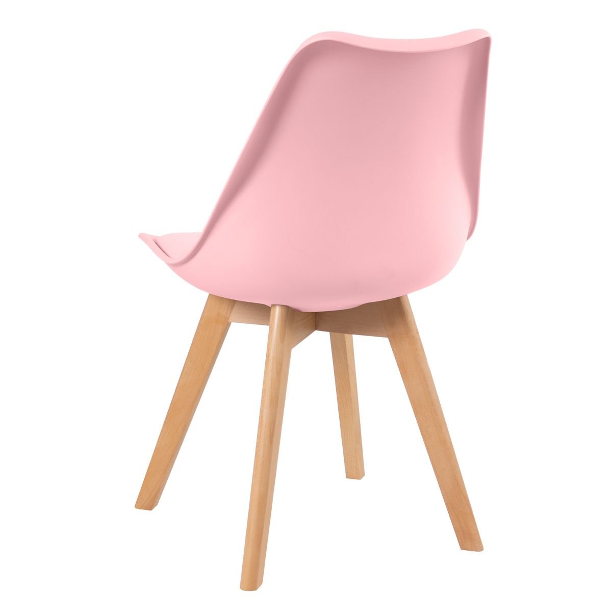 Mesa jantar cozinha redonda 70 cm + 4 cadeiras estofadas Leda Mesa branco com cadeiras rosa claro