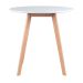 Mesa jantar cozinha redonda 70 cm + 4 cadeiras estofadas Leda Mesa branco com cadeiras vermelho