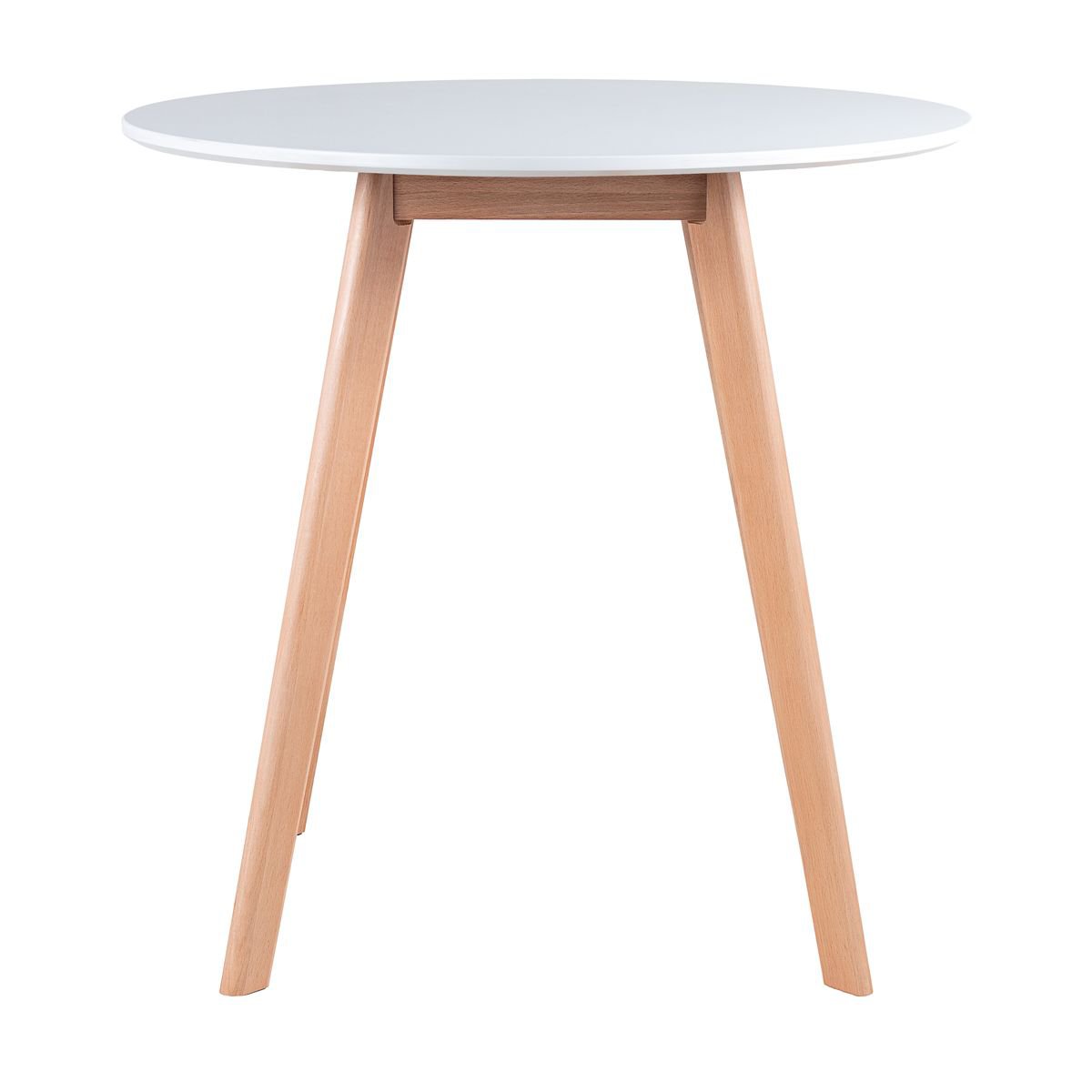 Mesa jantar cozinha redonda 70 cm + 4 cadeiras estofadas Leda Mesa branco com cadeiras vermelho