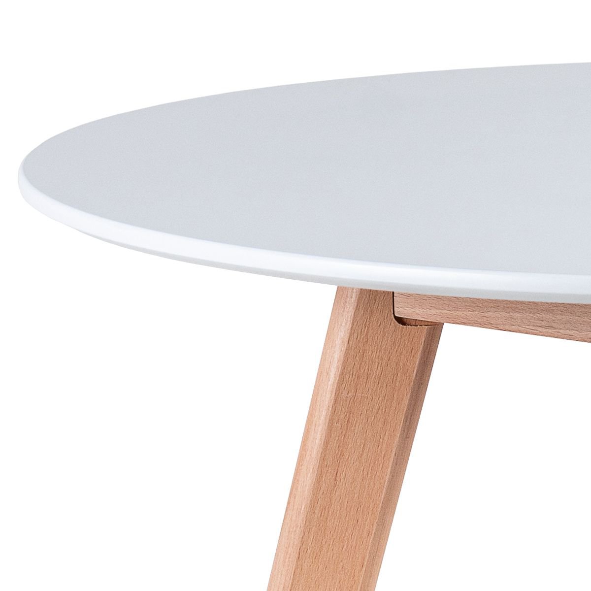 Mesa jantar cozinha redonda 70 cm + 4 cadeiras estofadas Leda Mesa branco com cadeiras vermelho