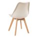 Mesa jantar cozinha redonda 70 cm branco + 4 cadeiras estofadas Leda Creme