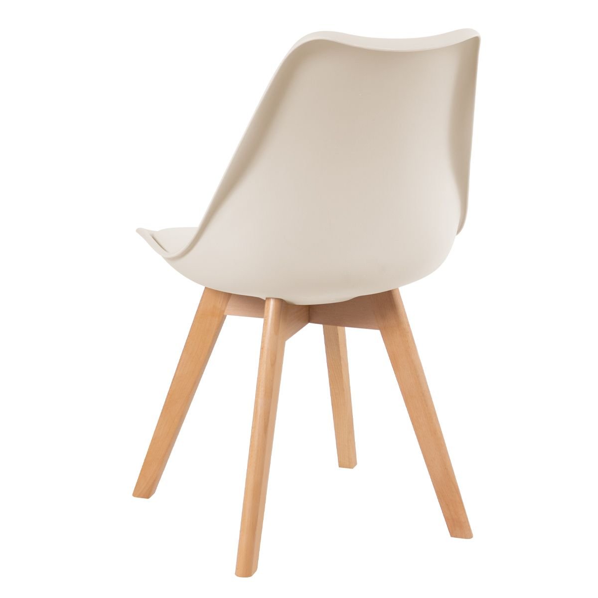 Mesa jantar cozinha redonda 70 cm branco + 4 cadeiras estofadas Leda Creme