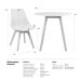Mesa jantar cozinha redonda 80 cm + 4 cadeiras estofadas Leda Mesa preto com cadeiras branco