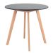 Mesa jantar cozinha redonda 80 cm + 4 cadeiras estofadas Leda Mesa preto com cadeiras preto