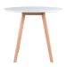 Mesa jantar cozinha redonda 90 cm + 3 cadeiras estofadas Leda Mesa preto com cadeiras rosa