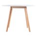 Mesa jantar cozinha redonda branco 100 cm + 3 cadeiras estofadas Leda Cinza claro