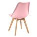 Mesa jantar cozinha redonda branco 100 cm + 4 cadeiras estofadas Leda Rosa claro