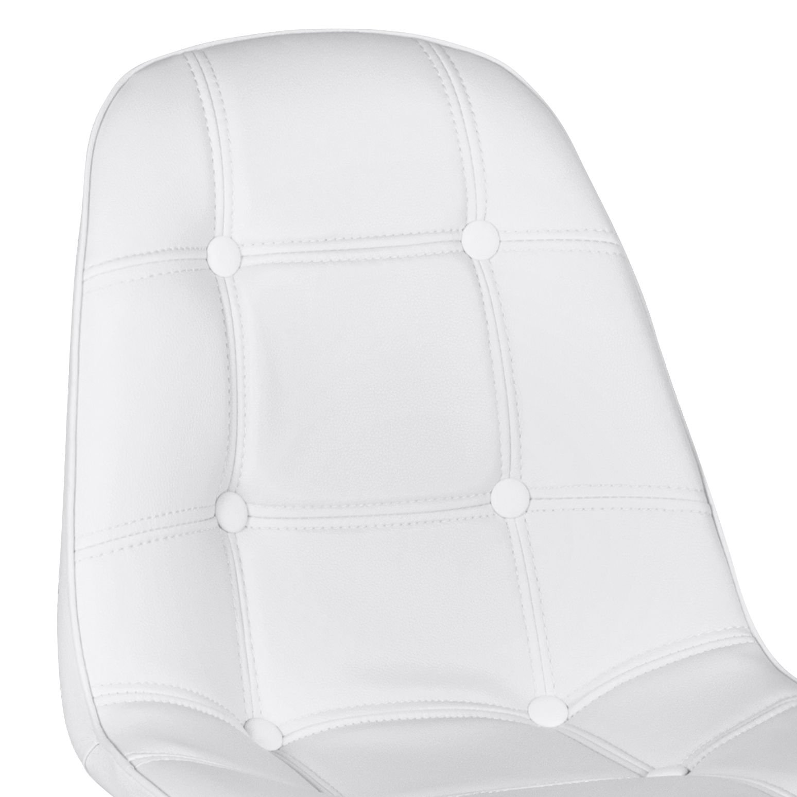 Mesa jantar cozinha redonda com tampo de vidro Eames 80 cm + 4 cadeiras Eiffel Botonê Branco