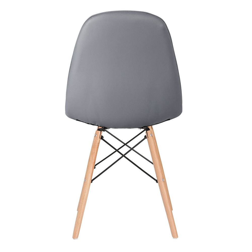 Mesa jantar cozinha redonda com tampo de vidro Eames 80 cm + 4 cadeiras Eiffel Botonê Cinza Escuro