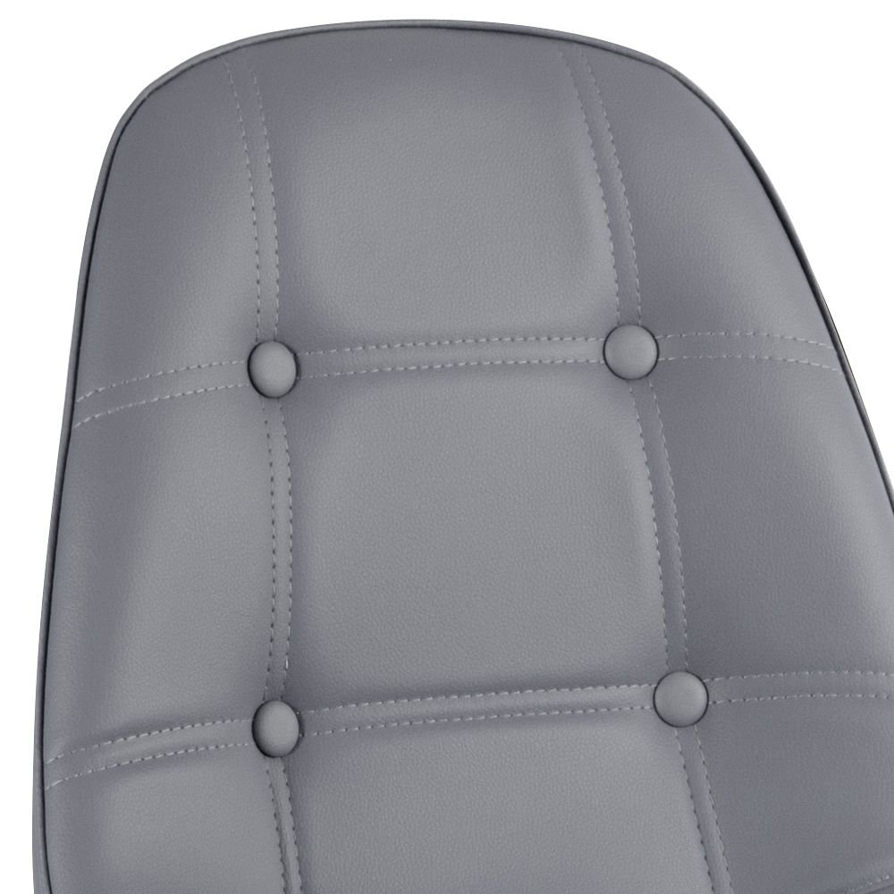 Mesa jantar cozinha redonda com tampo de vidro Eames 80 cm + 4 cadeiras Eiffel Botonê Cinza Escuro
