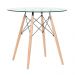 Mesa jantar cozinha redonda com tampo de vidro Eames 80 cm + 4 cadeiras Eiffel Botonê Nude