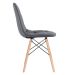 Mesa redonda Eames 100 cm + 4 cadeiras estofadas Eiffel Botonê Mesa preto com cadeiras cinza escuro