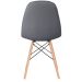Mesa redonda Eames 100 cm + 4 cadeiras estofadas Eiffel Botonê Mesa preto com cadeiras cinza escuro