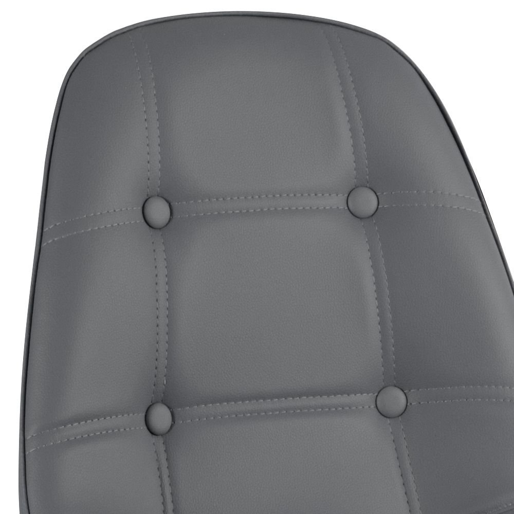 Mesa redonda Eames 100 cm + 4 cadeiras estofadas Eiffel Botonê Mesa preto com cadeiras cinza escuro