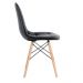 Mesa redonda Eames 100 cm + 4 cadeiras estofadas Eiffel Botonê Mesa preto com cadeiras preto