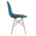 Mesa redonda Eames 100 cm + 4 cadeiras estofadas Eiffel Botonê Mesa preto com cadeiras turquesa