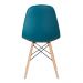 Mesa redonda Eames 100 cm + 4 cadeiras estofadas Eiffel Botonê Mesa preto com cadeiras turquesa