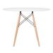 Mesa redonda Eames 100 cm + 6 cadeiras Eiffel DSW Mesa branco com cadeiras roxo