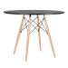Mesa redonda Eames 100 cm + 6 cadeiras Eiffel DSW Mesa preto com cadeiras branco