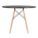 Mesa redonda Eames 100 cm + 6 cadeiras Eiffel DSW Mesa preto com cadeiras branco