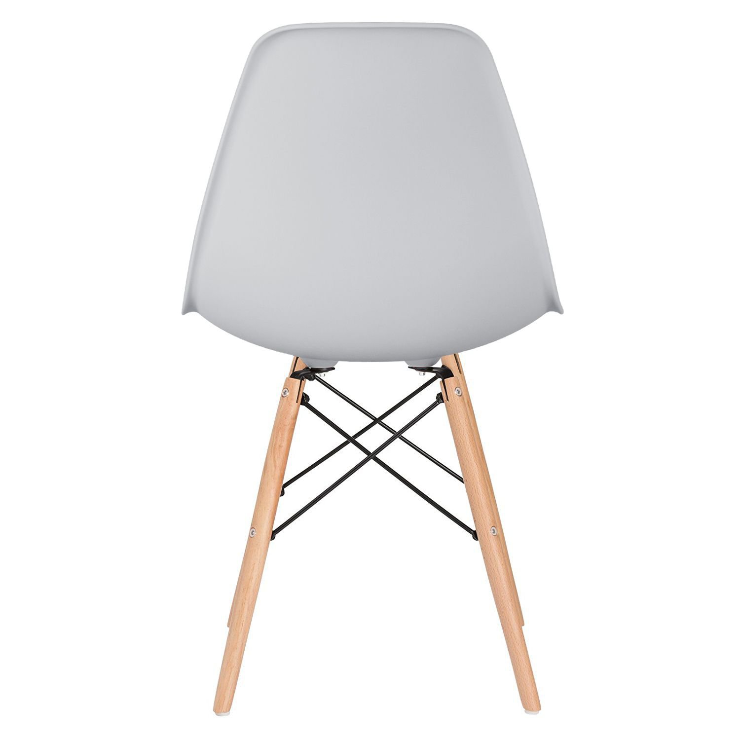Mesa redonda Eames 100 cm + 6 cadeiras Eiffel DSW Mesa preto com cadeiras cinza claro