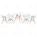 Mesa redonda Eames 100 cm branco + 4 cadeiras Eiffel DAW Branco