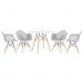 Mesa redonda Eames 100 cm branco + 4 cadeiras Eiffel DAW Cinza claro
