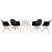 Mesa redonda Eames 100 cm branco + 4 cadeiras Eiffel DAW Preto
