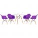 Mesa redonda Eames 100 cm branco + 4 cadeiras Eiffel DAW Roxo
