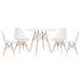 Mesa redonda Eames 100 cm branco + 4 cadeiras Eiffel DSW Branco