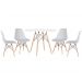 Mesa redonda Eames 100 cm branco + 4 cadeiras Eiffel DSW Cinza claro