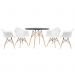 Mesa redonda Eames 100 cm preto + 4 cadeiras Eiffel DAW Branco