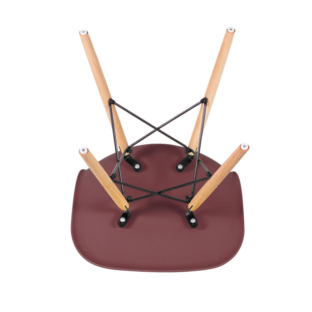 Mesa redonda Eames 100 cm preto + 4 cadeiras Eiffel DSW Marrom