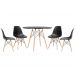 Mesa redonda Eames 100 cm preto + 4 cadeiras Eiffel DSW Preto