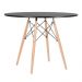Mesa redonda Eames 100 cm preto + 4 cadeiras Eiffel DSW Verde escuro