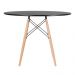 Mesa redonda Eames 100 cm preto + 4 cadeiras Eiffel DSW Verde escuro