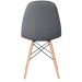 Mesa redonda Eames 100 cm preto + 4 cadeiras estofadas Eiffel Botonê Cinza escuro