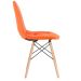 Mesa redonda Eames 100 cm preto + 4 cadeiras estofadas Eiffel Botonê Laranja